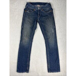 True Religion Jeans Bobby Womens Size 28 Vtg Y2k  Distressed Made In USA